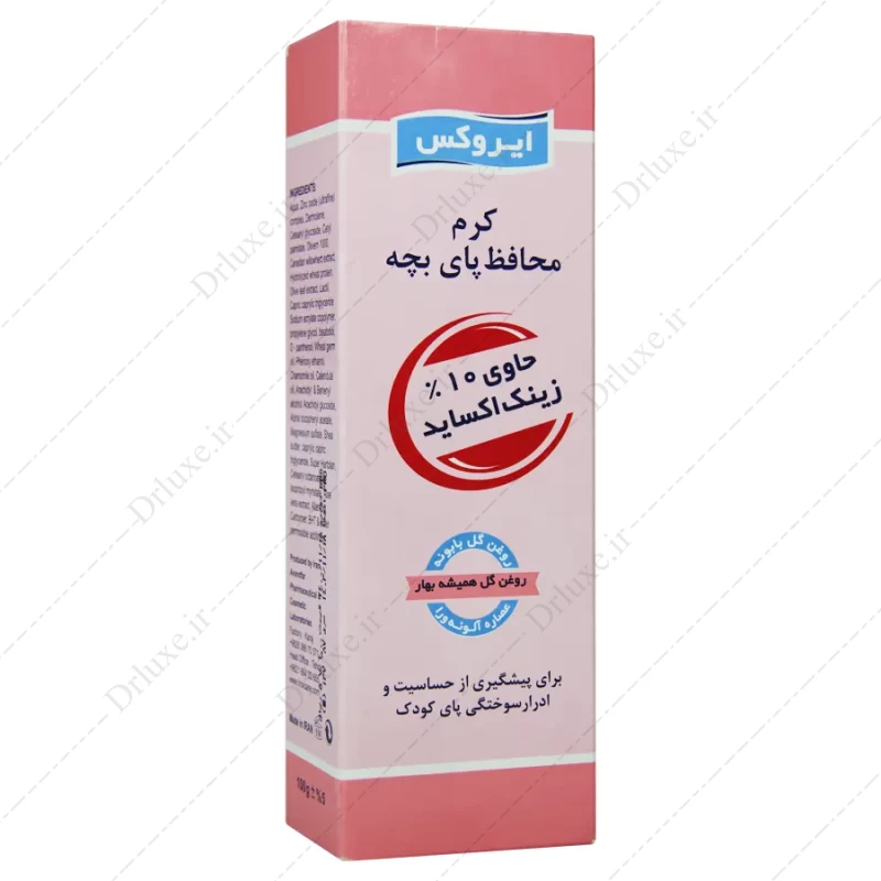 کرم محافظ پای بچه ایروکس گل همیشه بهار 10% زینک اکساید 100 گرم